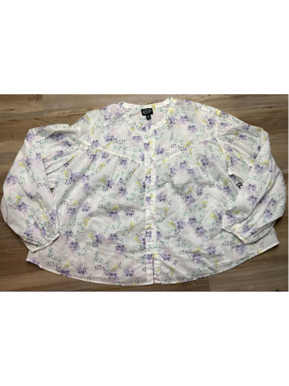 Scoop flowered flowy blouson top size XL